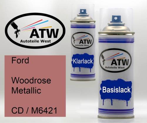 Ford, Woodrose Metallic, CD / M6421: 400ml Sprühdose + 400ml Klarlack - Set, von ATW Autoteile West.